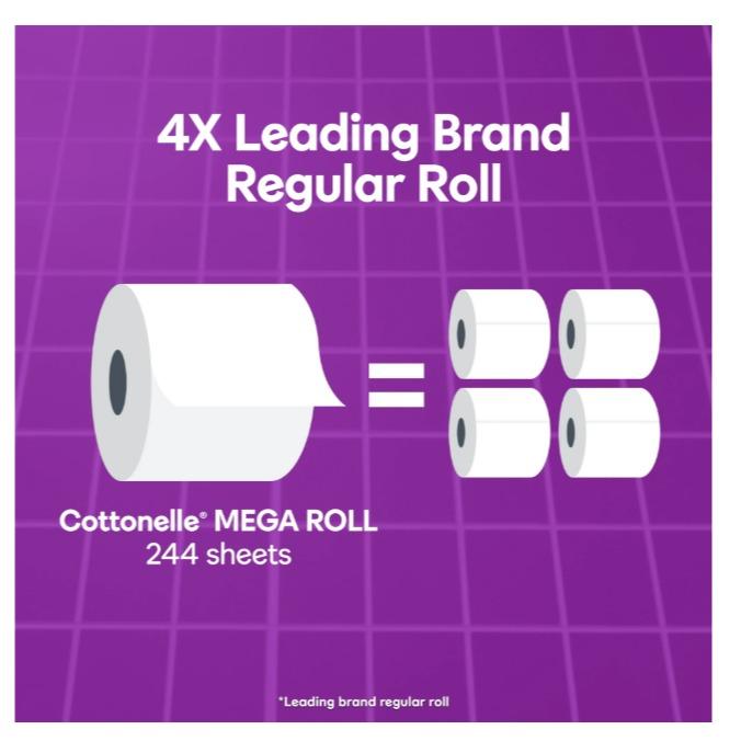 Cottonelle Ultra Comfort Toilet Paper, Soft Toilet Tissue, 12 Mega Rolls