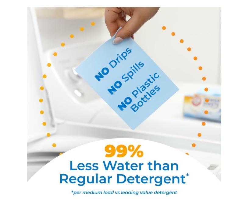 ARM & HAMMER Power Sheets Laundry Detergent, Fresh Breeze 60 ct, up to 120 small loads