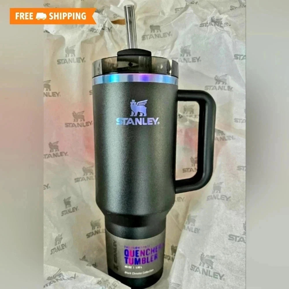 New STANLEY Black Chroma 40 Oz Quencher Tumbler H2.0 FlowState LIMITED EDITION