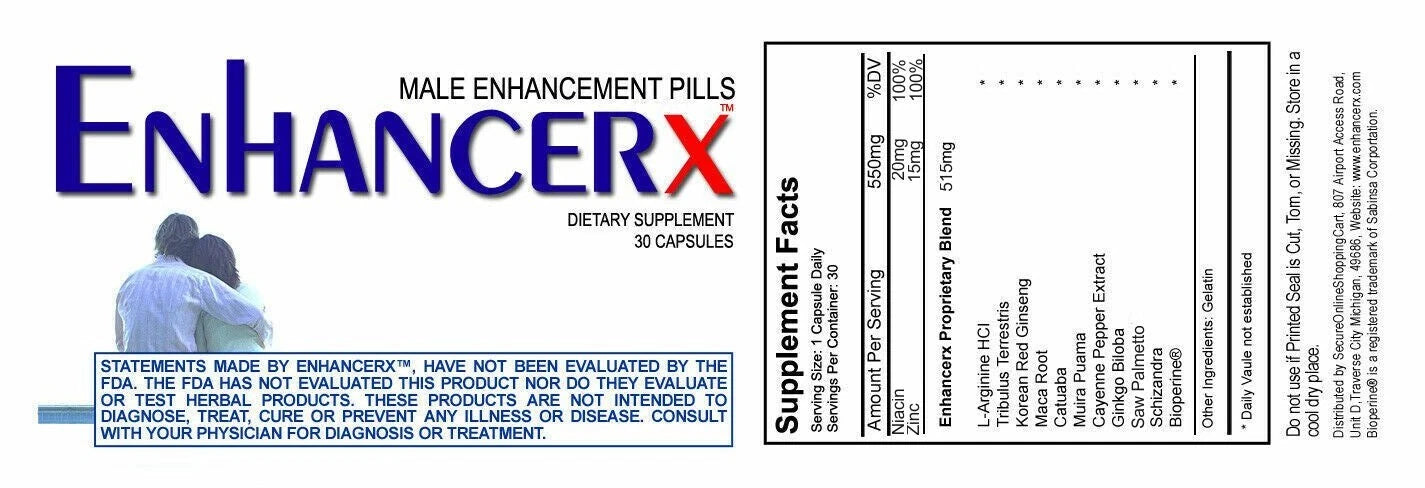 ENHANCERX ENHANCE RX MALE ENHANCEMENT PILLS SUPPLEMENT 30 CAPS