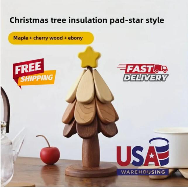 Wooden Trivets for Hot Dishes, Trivet Tree Trivet Coasters Set of 4 for Hot Pot Pans Bowls Drinks Plates, Table Decor Coaster for Home and Restaurant Tableware Aesthetic Stylish