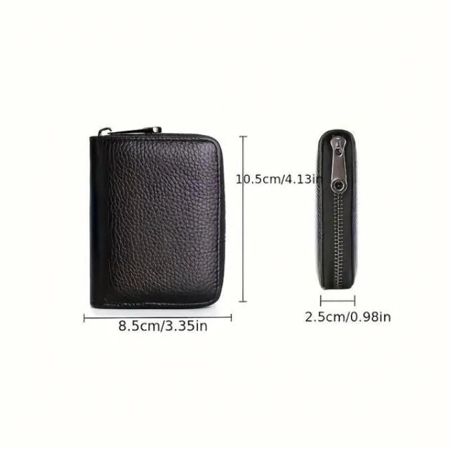 Ultra-Thin RFID Blocking Wallet - Minimalist Design with 20 Card Slots & 2 ID Slots - Secure Zipper Closure - Scratch & Spill-Proof PU Material - Compact & Travel-Friendly for Men & Women