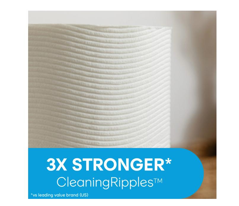 Cottonelle Ultra Clean Toilet Paper, Strong Toilet Tissue, 12 Mega Rolls