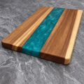 Handmade Walnut & Epoxy Resin Cutting Board – Charcuterie or Serving Tray, Live Edge Style, 18x9" Kitchen Gift